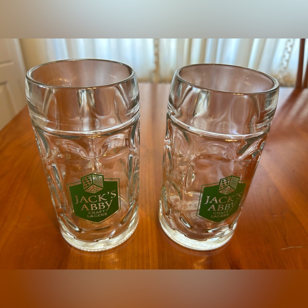 Jack’s Abby Craft Lagers Lot Of 2 Beer Mugs Glasses Glass